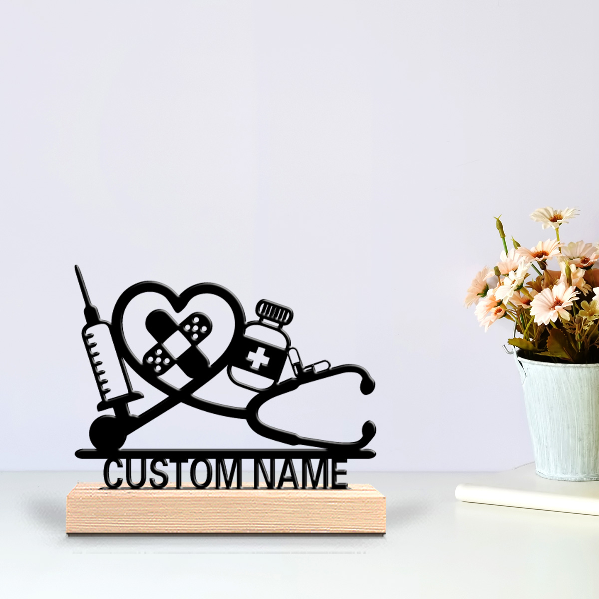 Stethoscope - 1pc Creative Stethoscope Customized Name Metal