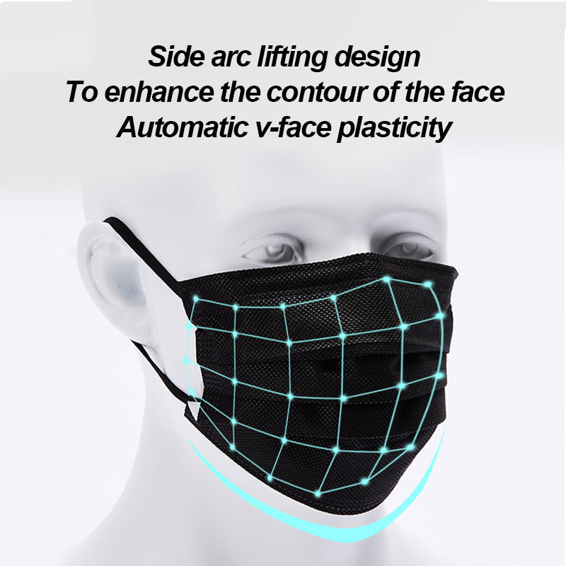 100-400pcs Black Mask Disposab - Surgical Mask 评论和价格